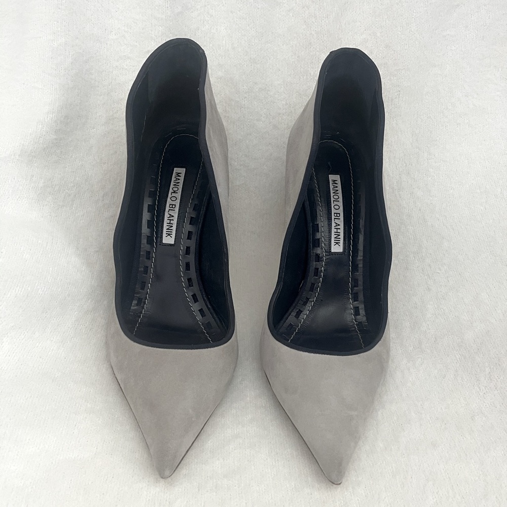 Manolo Blahnik🦋 Grey Espedal Collar Pointed Toe
